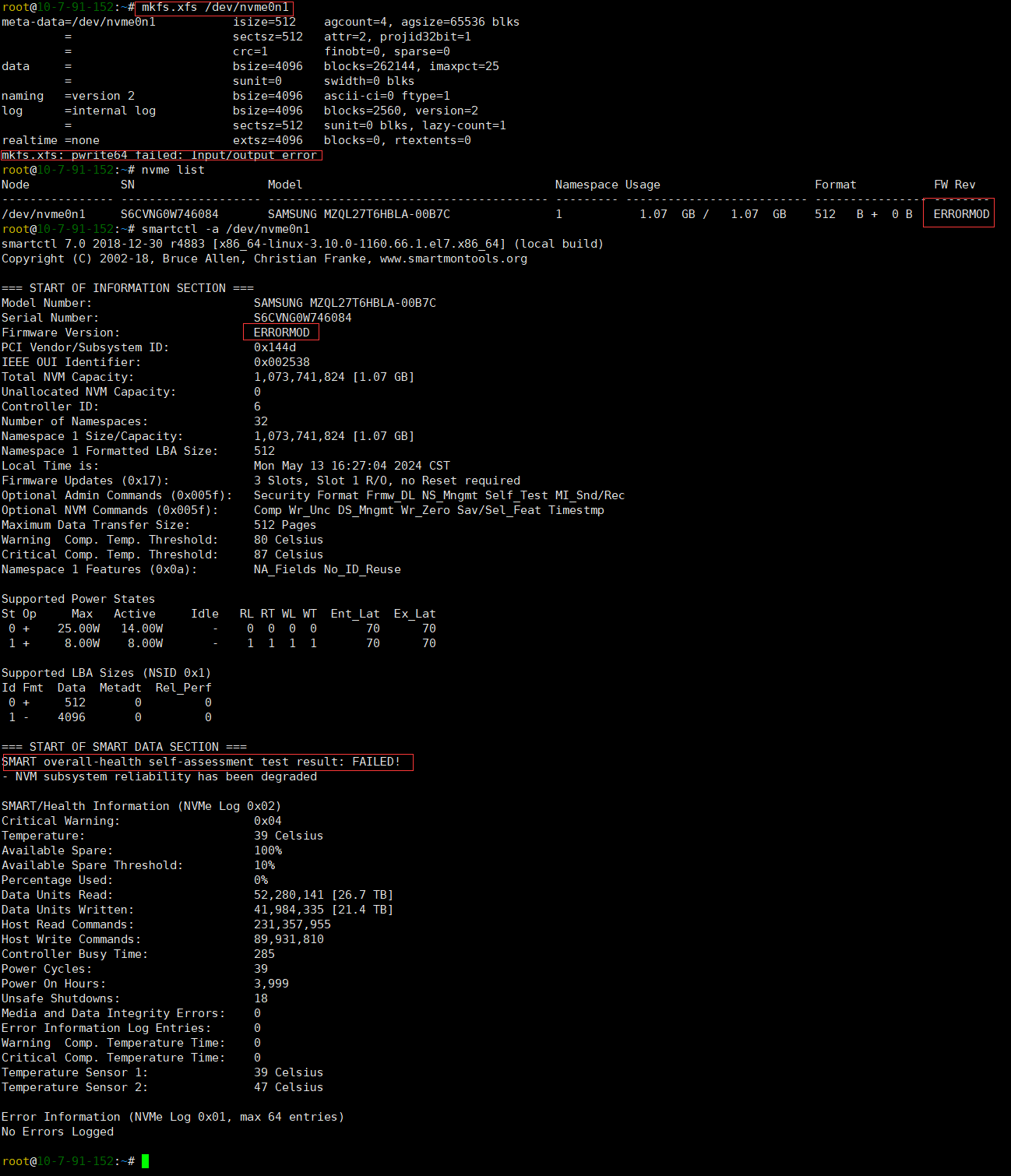 mkdir 报错：Structure needs cleaning